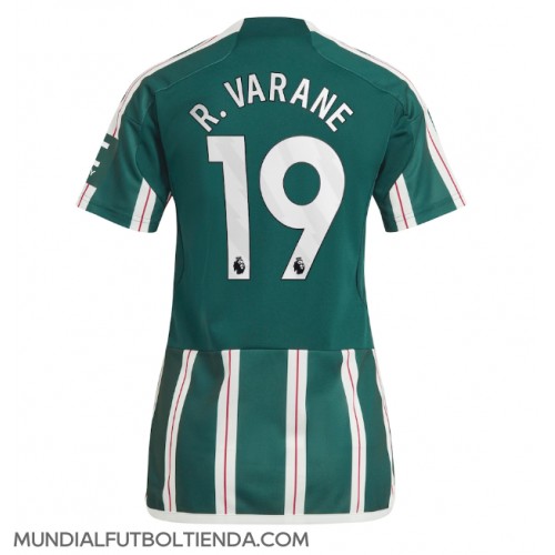 Camiseta Manchester United Raphael Varane #19 Segunda Equipación Replica 2023-24 para mujer mangas cortas